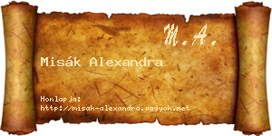 Misák Alexandra névjegykártya
